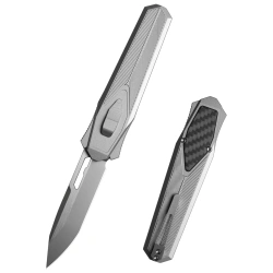 Remette RT-Swordfish T Knife Gray Aluminum/Carbon Fiber, Ceramic Sandblasted S35VN (ZL103D3)