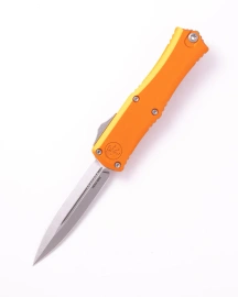 Nóż automatyczny OTF Microtech Hera II D/E Orange Aluminium, Stonewashed M390MK by Tony and Sean Marfione (1702-10OR)
