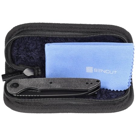 Sencut Kyril Black Micarta, Black Stonewashed 9Cr18MoV by Ferrum Forge Knife Works (S22001-3)