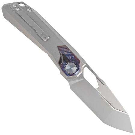 Remette RT-Peregrine Falcon Knife Gray/Thunder Lightning Titanium, Hand Fine Grinding Pearlescent M390 (RTT1-G)