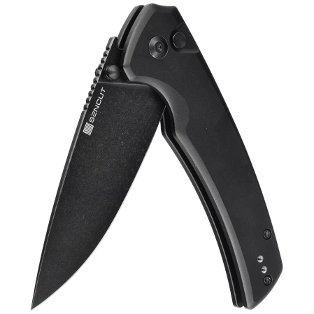 Sencut Serene Black Aluminium, Black Stonewashed D2 knife (S21022B-1)