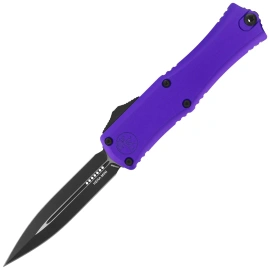 Microtech Hera II Mini D/E OTF Knife Purple Aluminum, Black M390MK by Tony Marfione (1702M-1PU)