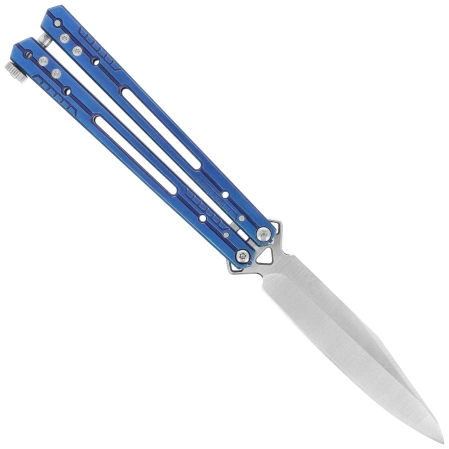 Nóż motylkowy Third Decor Habitat Balisong Blue Titanium Stainless Steel, Satin 420 (K2920A)