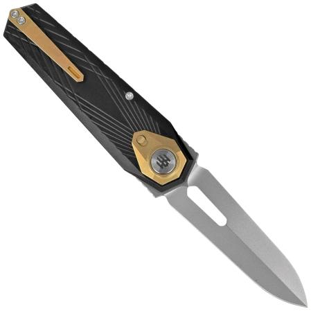 Remette RT-Infinite Power Knife Black Titanium, Hand Grinding Pearlescent M390 (RTIP-A)