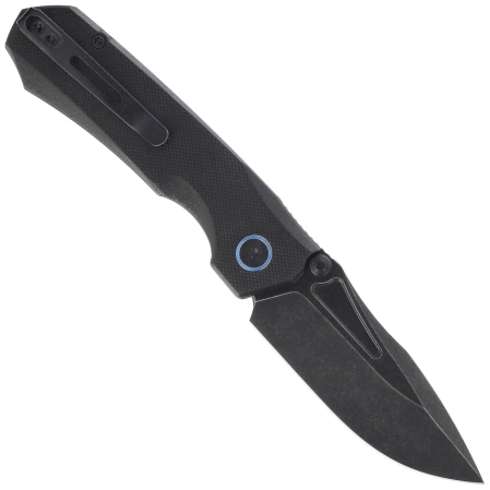 Remette Rhino Knife Black G10, Black Stonewashed Titanium D2 (RNDG1)