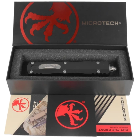 Microtech Dirac Delta D/E OTF Knife Black Aluminum, Stonewashed F/S by Tony Marfione (227-12)