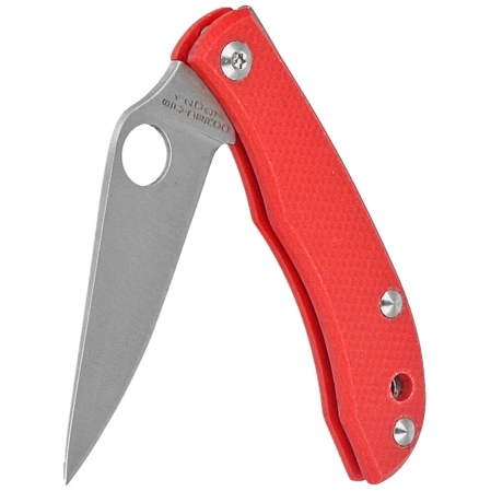 Spyderco Honeybee Knife Red G10, Satin 12C27 (C137GRDP)