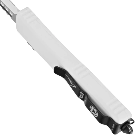 Microtech Ultratech Storm Trooper Hellhound/Warhound OTF Knives Set Signature White Aluminum, White M390 by Tony Marfione (119-1SETSTDS)