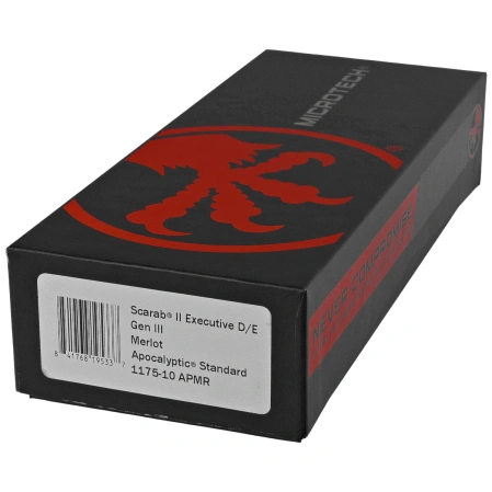 Microtech Scarab II Gen III Executive D/E OTF Knife Merlot Aluminum, Apocalyptic M390MK by Tony Marfione (1175-10APMR)