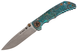 Nóż składany Spartan Blades Harsey Folder Plague Doctor Blue Titanium MagnaCut by William W. Harsey (SF5DOCTOR BL)