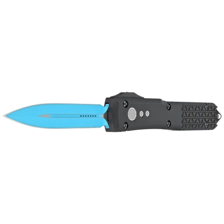 Microtech Ultratech D/E Jedi Knight Signature OTF Knife Tri-Grip Black Aluminum, Blue M390 by Tony Marfione (122-1JK)