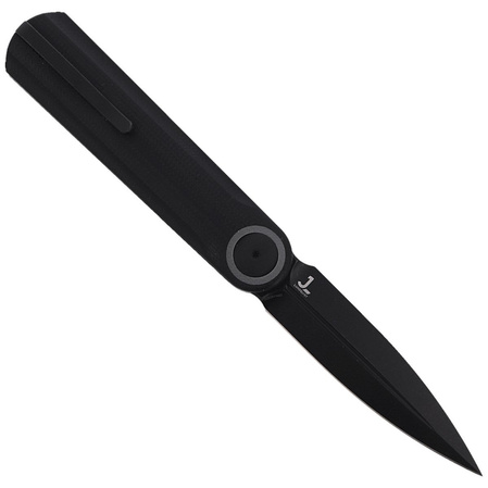 We Knife Eidolon Black G10, Black Stonewashed by Justin Lundquist (WE19074 B-B)