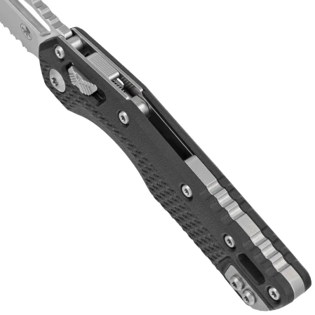 Microtech MSI S/E Ram-Lok Black Tri-Grip Polymer, Stonewashed P/S M390MK by Tony Marfione (210T-11PMBK)