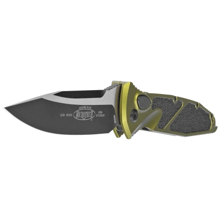 Microtech Socom Elite Auto S/E Knife OD Green Aluminum, Black M390 by Tony Marfione (160A-1OD)