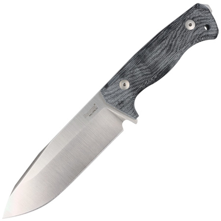 LionSteel Knife Black Canvas Micarta, Satin CPM 3V by Molletta (T6 3V CVB)