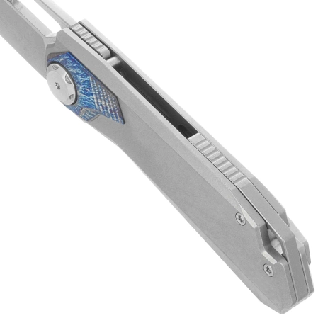 Remette RT-Peregrine Falcon Knife Gray/Thunder Lightning Titanium, Hand Fine Grinding Pearlescent M390 (RTT1-GX)