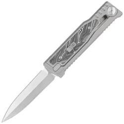Reate EXO-M Gravity D/E Knife Bead Blasted Titanium/Damascus Black-White G10, Satin Elmax