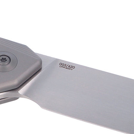 WE Knife Seer LE No 003/420 Gray Titanium, Hand Rubbed Silver CPM 20CV (WE20015-3)