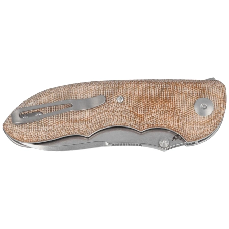 Viper Moon Natural Canvas Micarta, Stonewashed MagnaCut by Fabrizio Silvestrelli Knife (V6010CN)