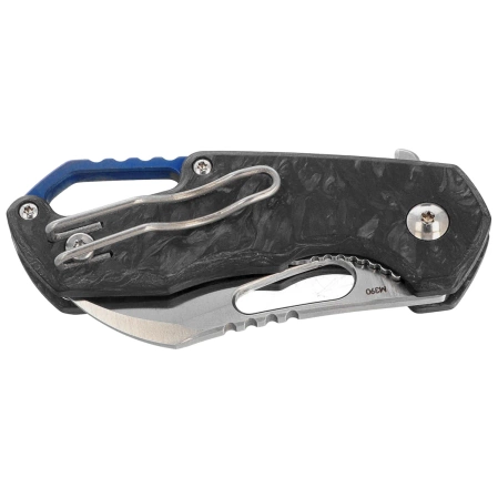 MKM Isonzo Hawkbill Knife Marble Carbon Fiber, Satin M390 by Jesper Voxnæs (MK FX03M-1CM)