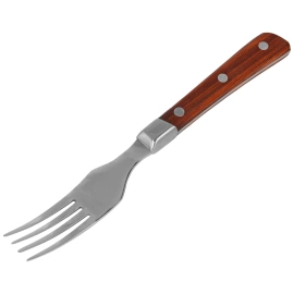 Widelec Top Cutlery Steak Red Stamina Wood, Mirror 3Cr13Mov (17482)