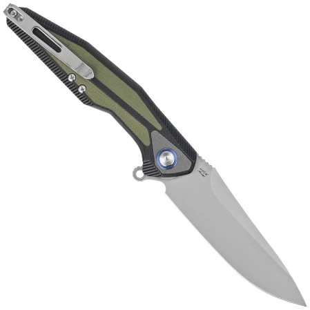Nóż składany RikeKnife Tulay Integral Black G10/OD Green G10 Inlay, Satin 154CM (RK-TULAY-BOG)