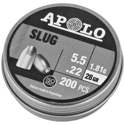 Apolo Slug 28 .22/5.5mm Airgun Pellets, 250 psc 1.81g/28.0gr (19302)