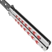 Nóż treningowy Third Decor Habitat Balisong White/Red Aluminium, Black 420 (K2813-2)