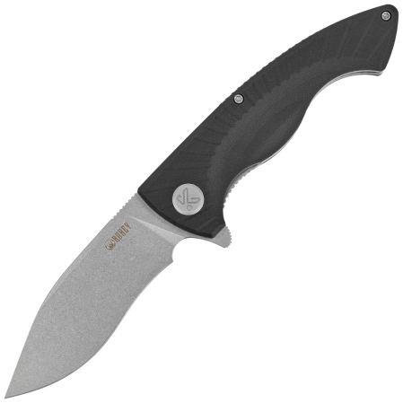 Kubey Timberwolf Knife Black G10, Stonewashed 14C28N (KU208D)