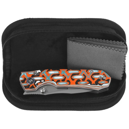 Nóż składany Remette RT-Rhino Blue/Orange G10, Beadblasted D2 (RNGD261)