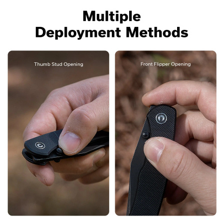 Nóż składany Civivi Clingman Black G10, Black Stonewashed Nitro-V by Taylor Martin Best Damn EDC (C23065-1)