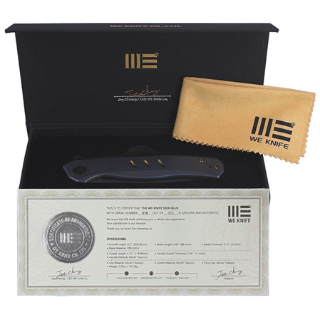 We Knife LE No 518/610 Seer Blue Titanium / Bronze Satin, Hand Rubber Silver (WE20015-2)