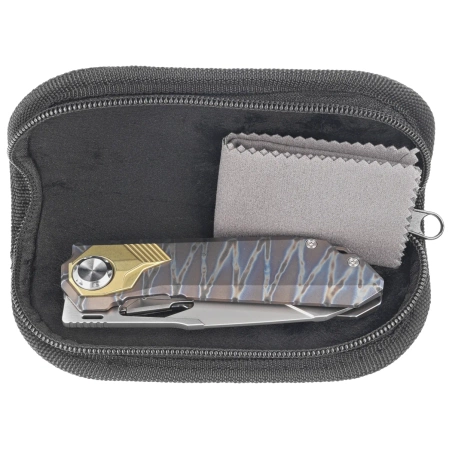 Remette RT-Peregrine Falcon Tiger Stripe/Gold Titanium, Hand Grinding Pearlescent M390 (RTT1-C)