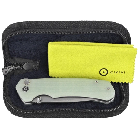 Civivi Brazen Button Lock Knife Natural G10, Stonewashed 14C28N (C19059C-3)