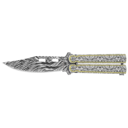 Martinez Albainox Classic Damask Balisong Knife Stainless Steel, Damascus Pattern 3Cr13MoV (02236)