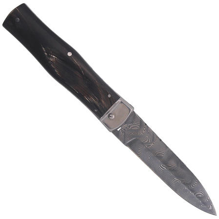 Mikov Predator Wildcat Buffalo Horn, Damascus PMC27 Knife (241-DR-1/KP)