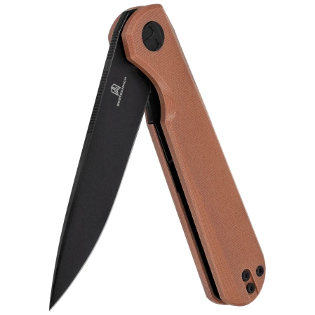 Bestechman Flick Knife Brown G10, Black PVD D2 by Ostap Hel (BMK13G)