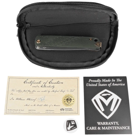 Medford M-48 Green Aluminum, Bronze HW/Clip, Tumbled S35VN by Greg Medford (MK2124TQ-40TM-T1C1-Q4)