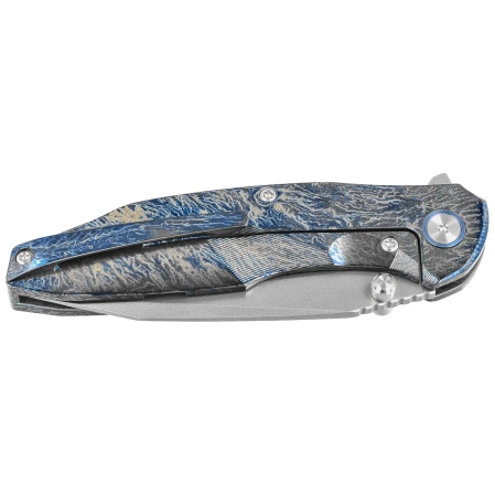 Nóż składany Remette RT-Cool Whale Lightning Pattern Titanium, Manual Fine Grinding Pearlescent M390 (RTCL-T3)