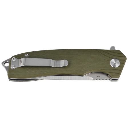 Bestech Knife Lion Army Green G10, Stonewashed/Satin D2 (BG01B)