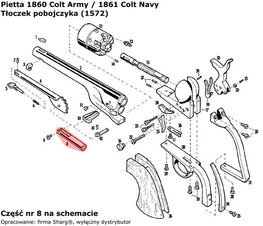 Piston of the aftermarket Pietta 1861 Colt Navy revolver .36 (1572)