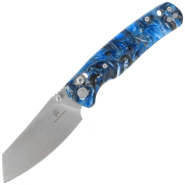 Bestechman Cicada's Wing Knife Blue Resin, Satin 10Cr15MoV (BMK06Q)