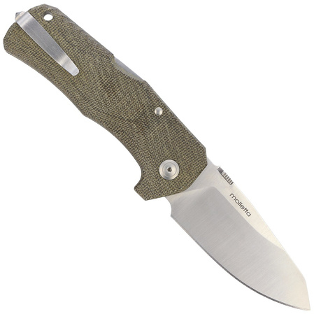 LionSteel TM1 Green Canvas Micarta, Satin Sleipner by Molletta (TM1 CVG)