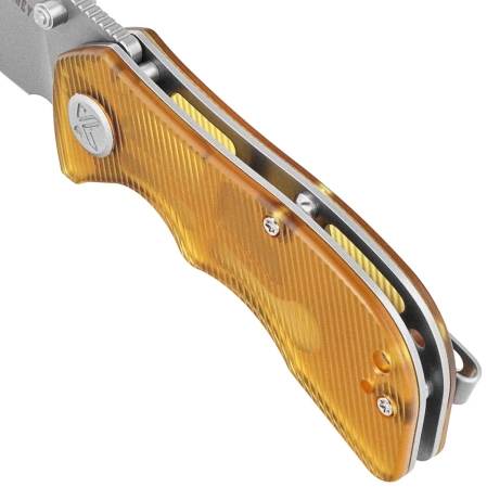 Kubey Karaji KU180H Knife Clear Ultem, Bead Blasted 14C28N