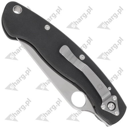 Spyderco Military Model G-10 Black PlainEdge Knife (C36GPE)
