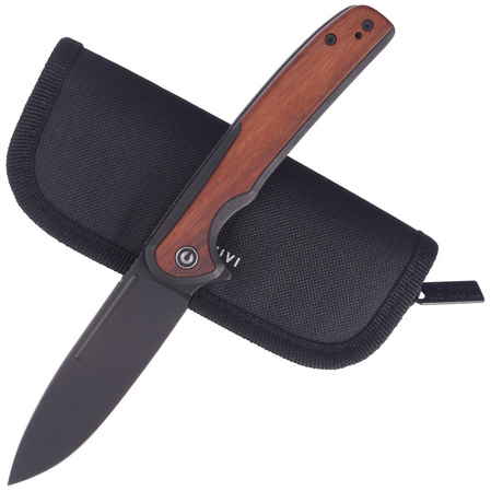 CIVIVI Knife Voltaic Stainless / Cuibourtia Wood, Black Stonewashed 14C28N (C20060-1)