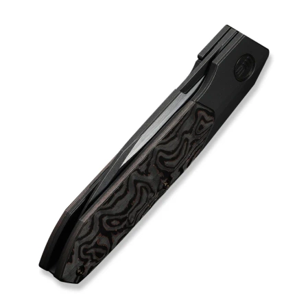 Nóż składany WeKnife Brr15 Black Titanium/Copper Foil Carbon Fiber, Black Stonewashed/Satin M390 by Rafal Brzeski (WE24007-1)
