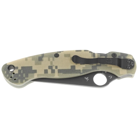 Spyderco Military 2 Camo G10, Black DLC CPM S30V Plain by Sal, Eric Glesser Knife (C36GPCMOBK2)