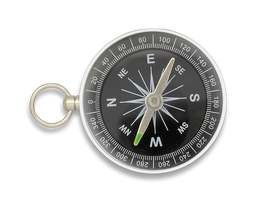 Barbaric Pocket Compass, Silver Aluminum, Ø 4.3 cm (33891)
