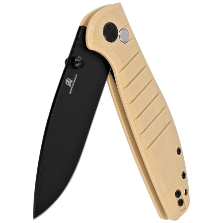 Nóż składany Bestechman Goodboy Khaki G10, Black DLC D2 by Keanu Alfaro (BMK04E)